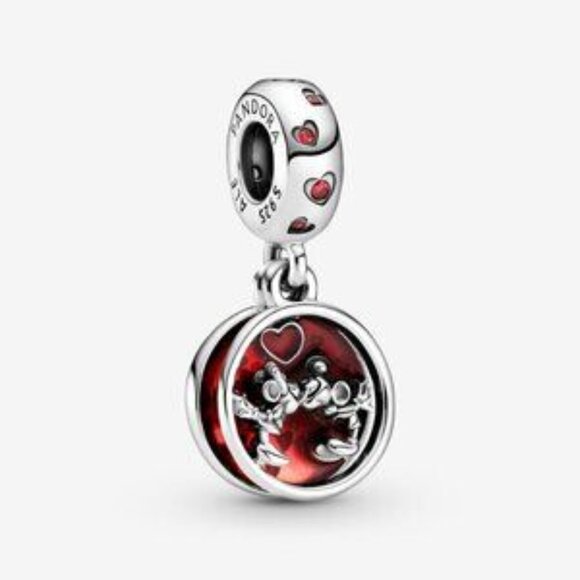 Disney Mickey Mouse & Minnie Mouse Love and Kisses Dangle Charm - Picture 1 of 7